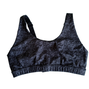 Lole Black and Gray Sports Bra with Scoop Neck